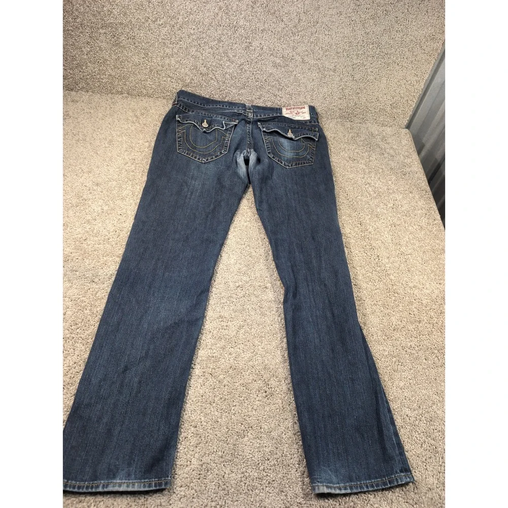 True Religion Jeans Mens 36 Straight Leg Dark‎ Wash Denim Pants Made Mexico